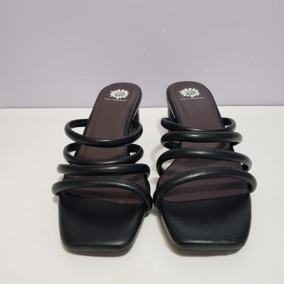 Yellow Box Women's Black Slip On Heels Shoe Sz 10 - Picture 5 of 10